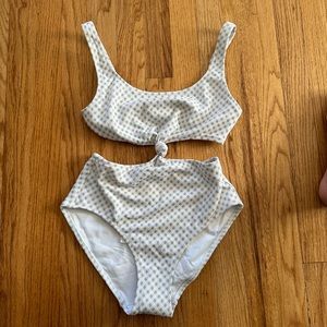 Solid & striped bathing suit